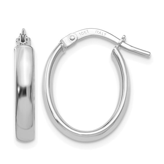 10K White Gold Hoop Earrings