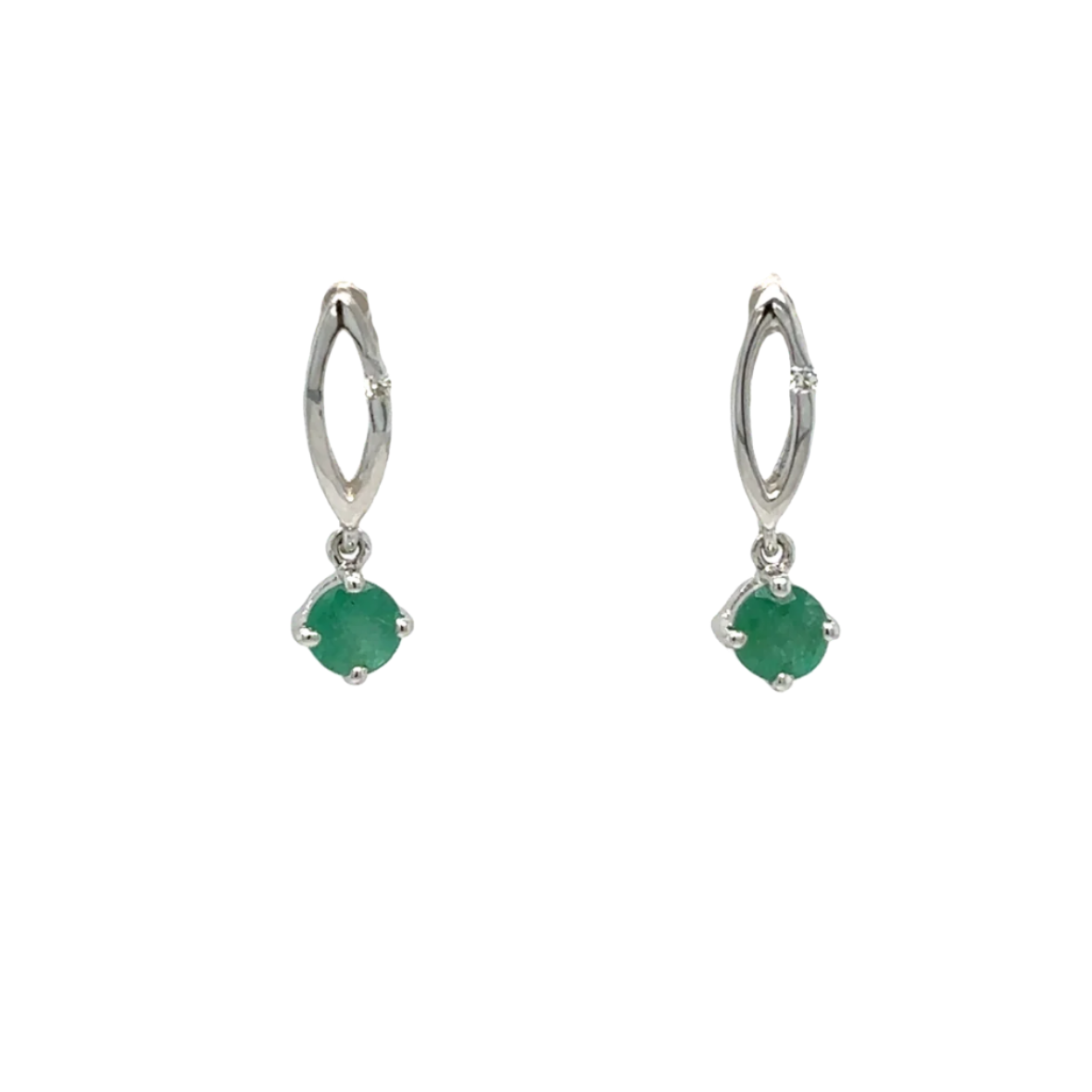 Gold, Emerald and Diamond Earrings