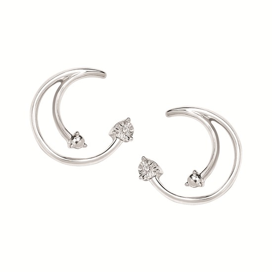 Silver Diamond Earrings