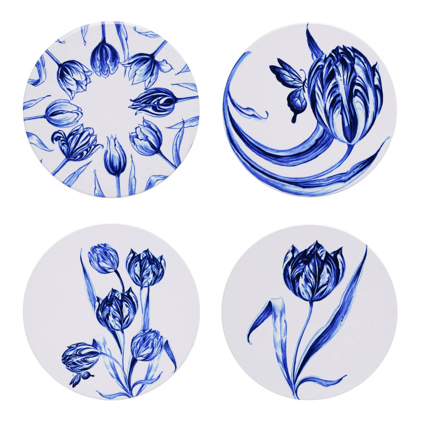 Delft Coasters Happy Tulips