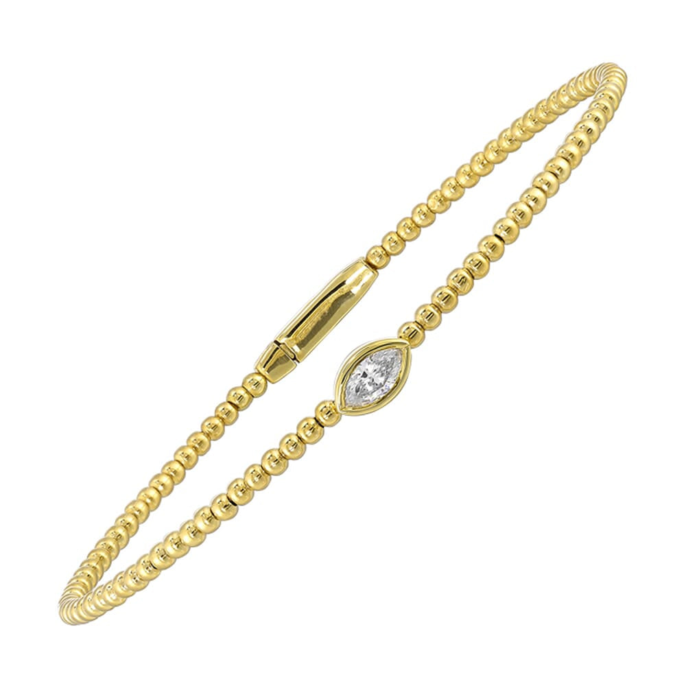 Gold Diamond Flex Bangle Bracelet