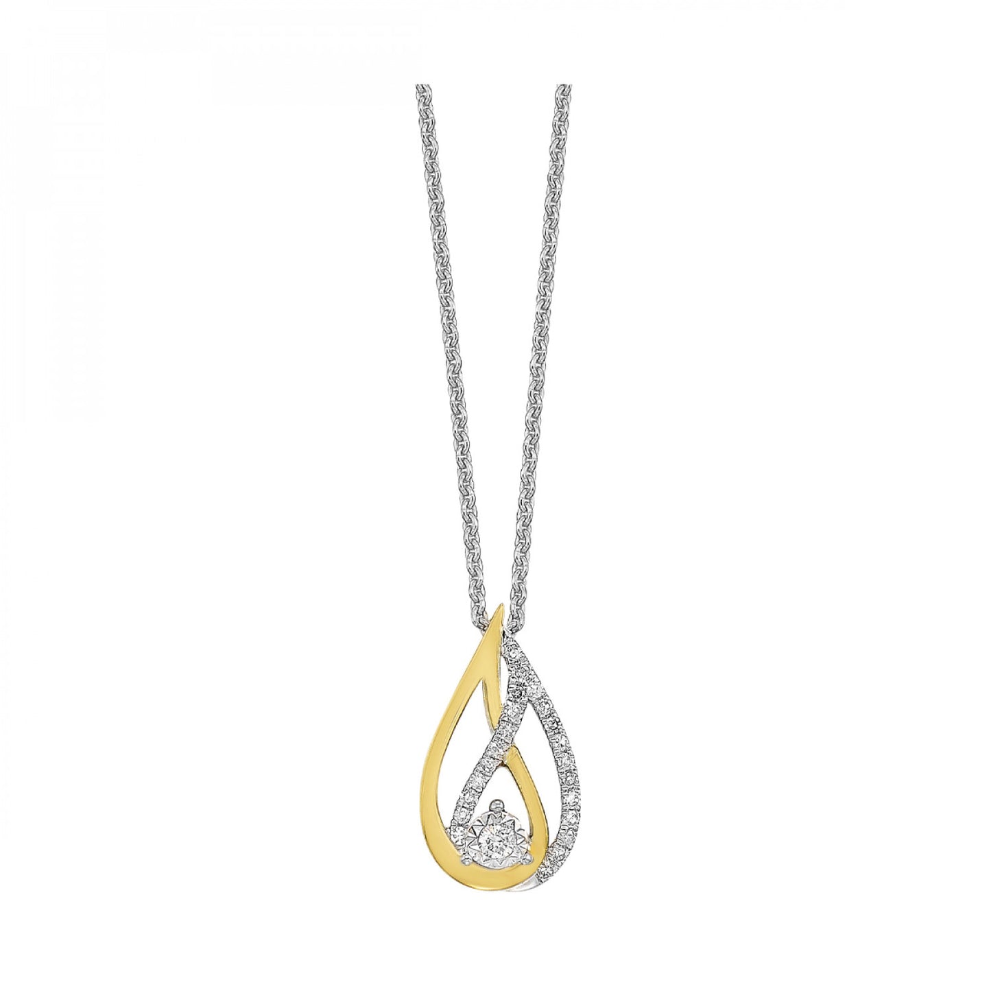 Silver, Gold and Diamond Necklace