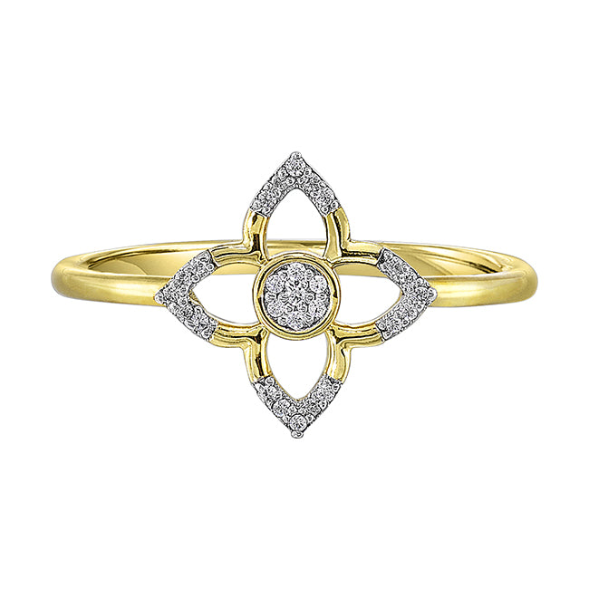 Gold Diamond Floral Fashion Ring