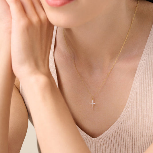 Gold-Plated Sterling Silver Cross Necklace