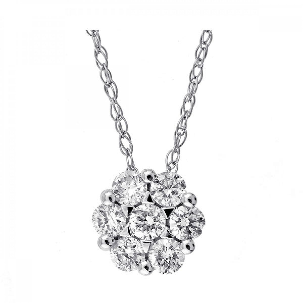 Gold and Diamond Cluster Pendant