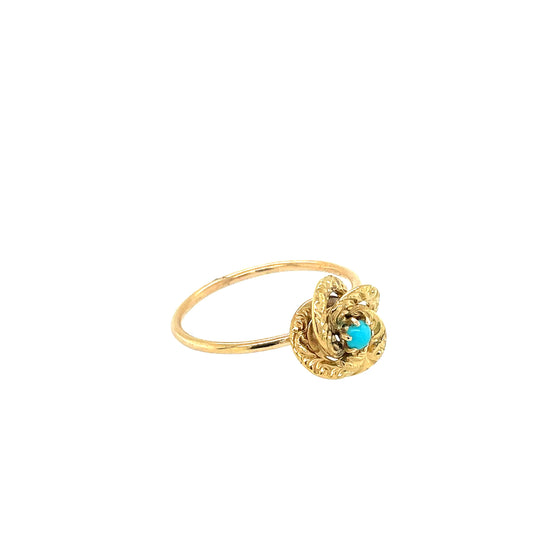 10K Turquoise Knot Ring
