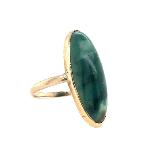 10k Moss Agate Ring