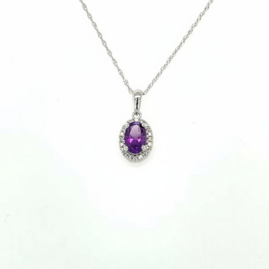 10K Birthstone and Diamond Pendant