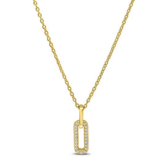 Elongated Drop Link Necklace