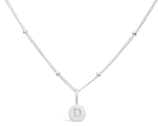 Love Letters Mini Disk Letter Necklace "D"