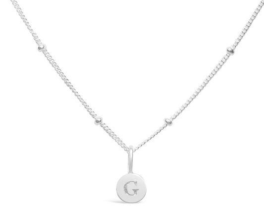 Love Letters Mini Disk Letter Necklace "G"