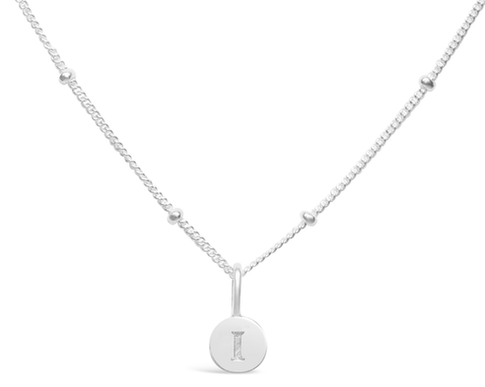 Love Letters Mini Disk Letter Necklace "I"