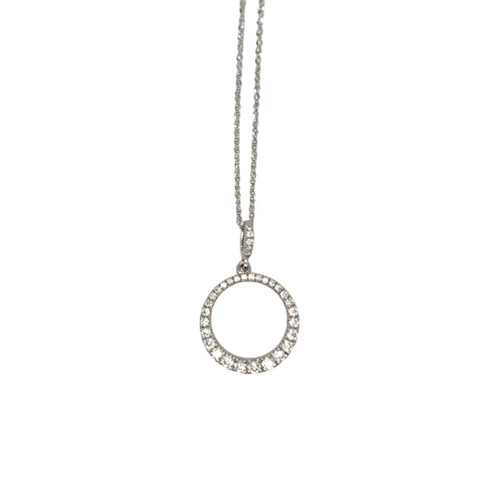 14K White Gold & Diamond Pendant