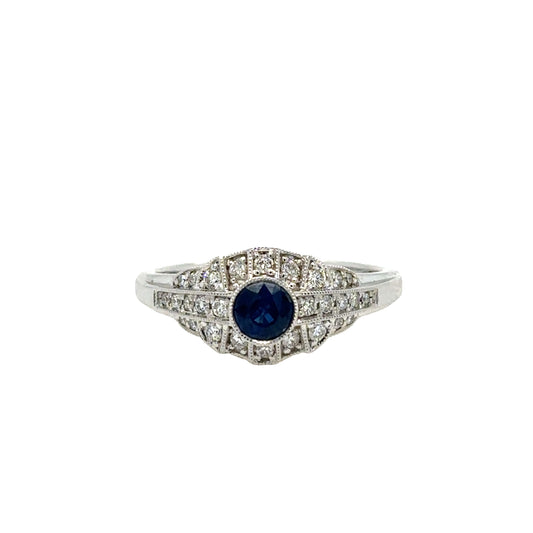 14K Sapphire and Diamond Ring