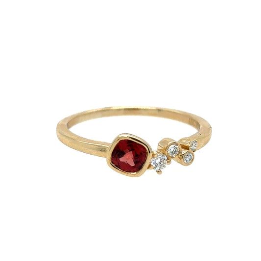 14K Garnet and Diamond Ring