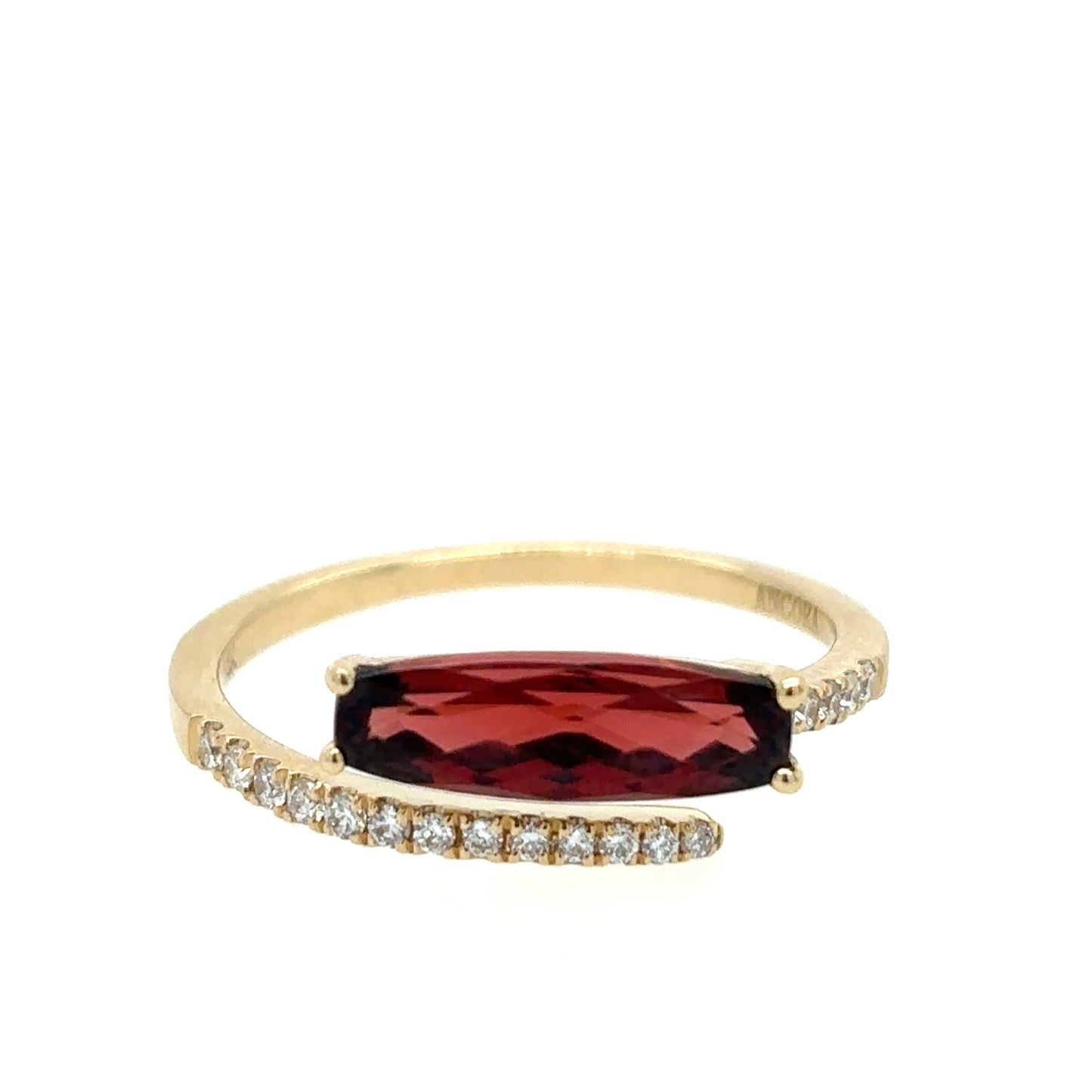 14K Garnet and Diamond Ring