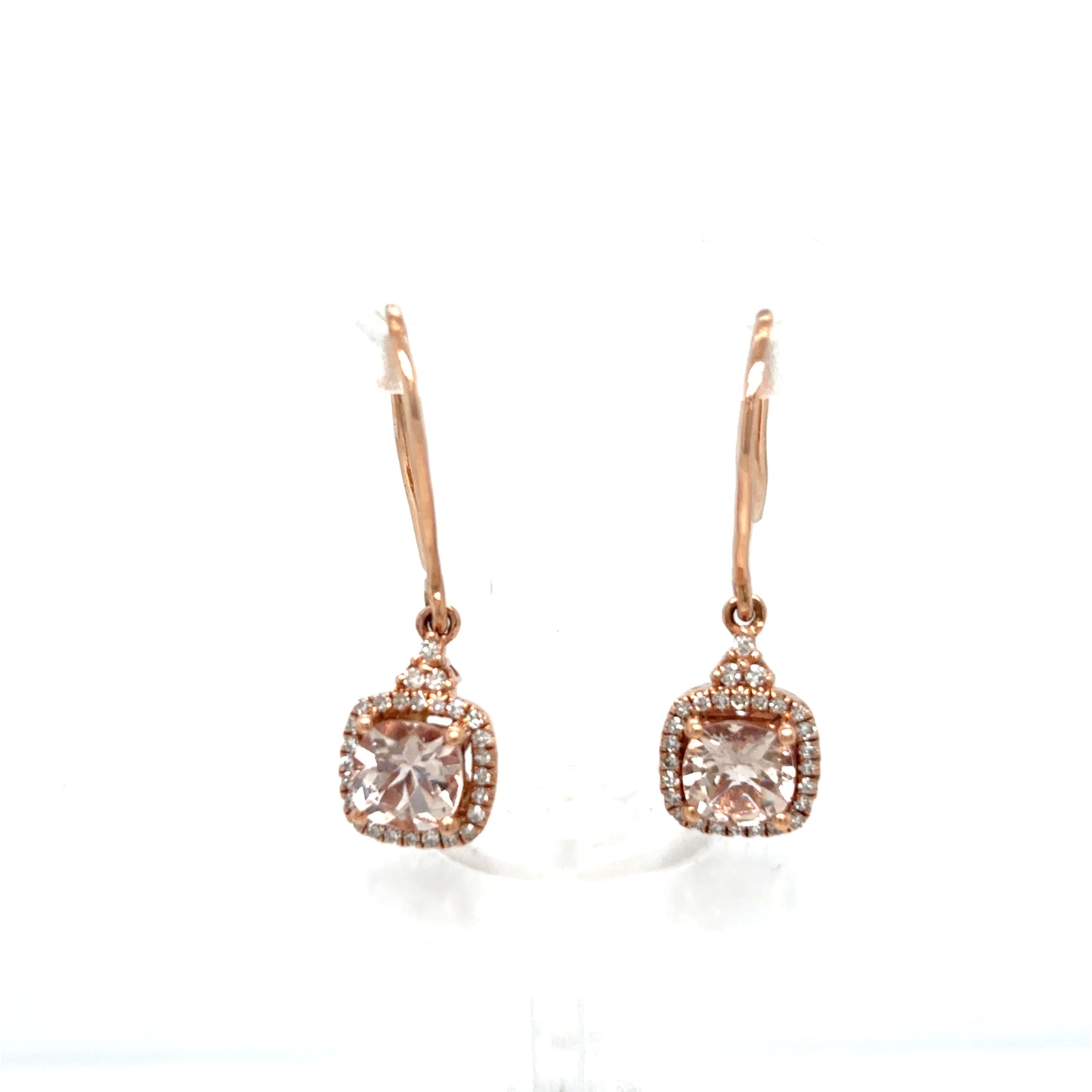 Morganite and Diamond Earrings