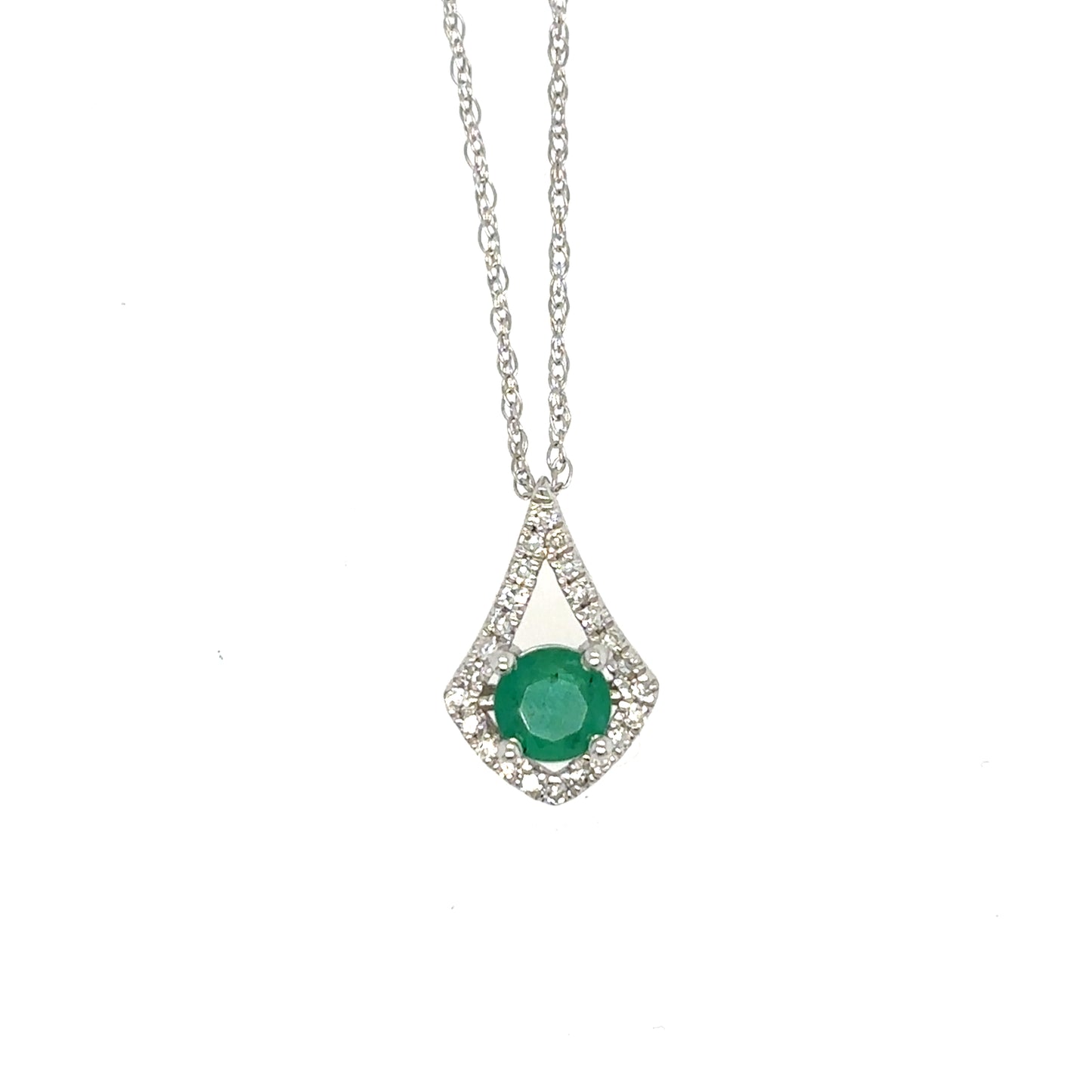 Gold Emerald and Diamond Pendant