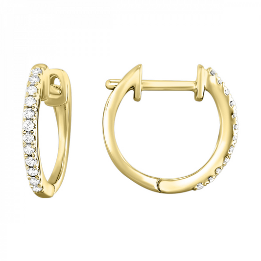 10K YG Diamond Hoop Earrings