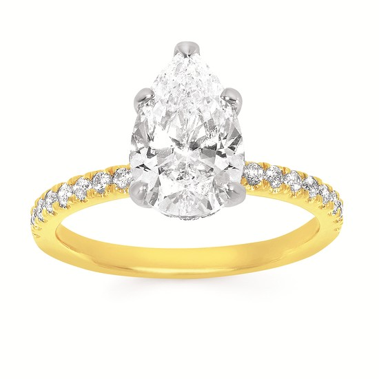 Hidden Halo Accented Semi-Mount Engagement Ring