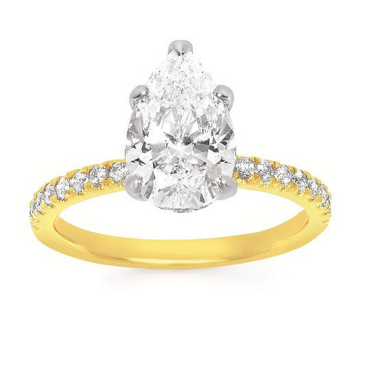 Hidden Halo Accented Semi-Mount Engagement Ring