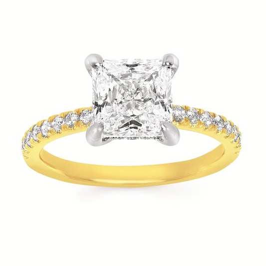 Hidden Halo Accented Semi-Mount Engagement Ring