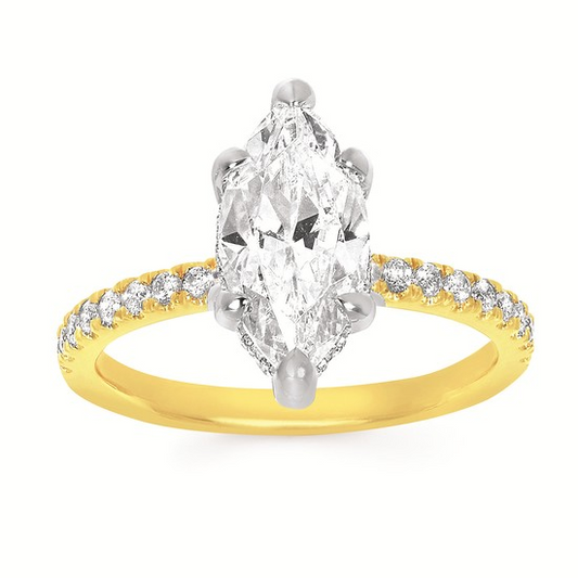Hidden Halo Accented Semi-Mount Engagement Ring