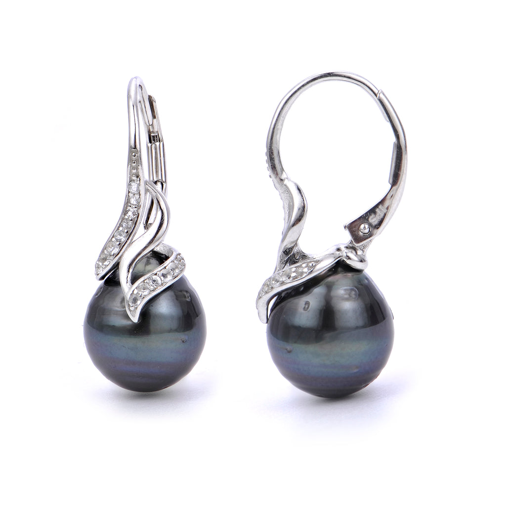 Tahitian cultured pearl earrings