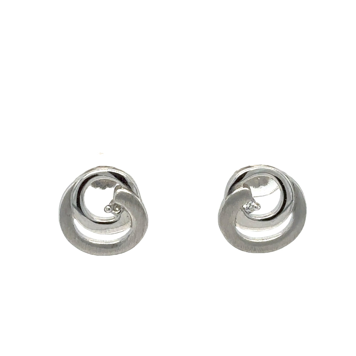 Sterling Silver and Diamond Earrings