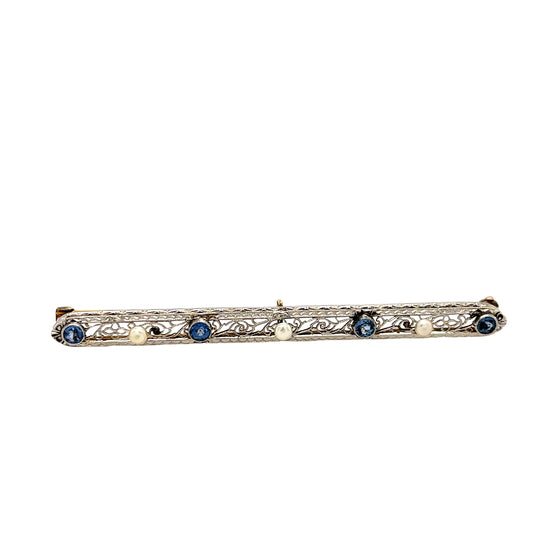 Estate Platinum Bar Pin/Brooch