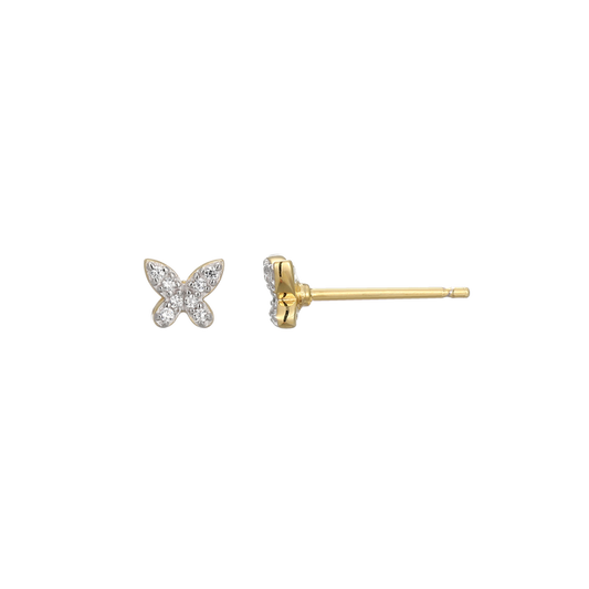 Gold-Plated Sterling Silver Butterfly Earrings