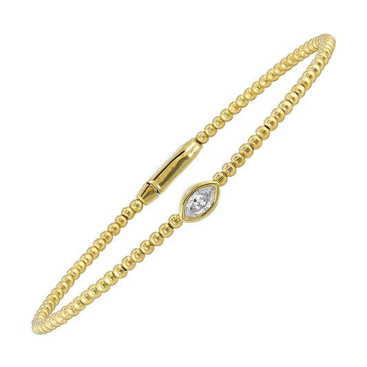 Gold Diamond Flex Bangle Bracelet