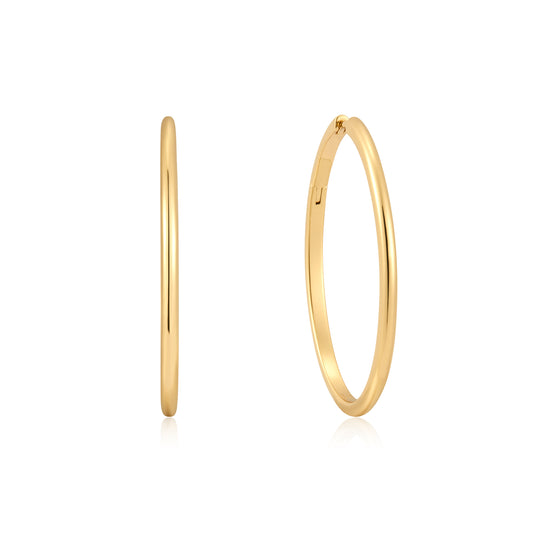 Gold Plain Oversized Hoop Earrings