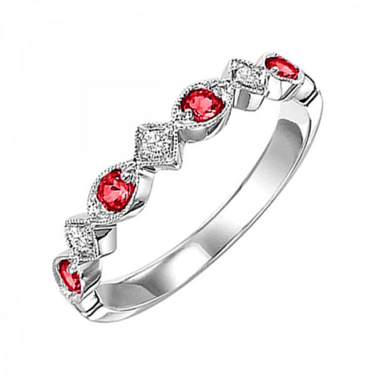 Gold, Ruby, and Diamond Fashion Ring