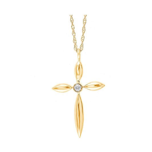 Gold and Diamond Cross Pendant