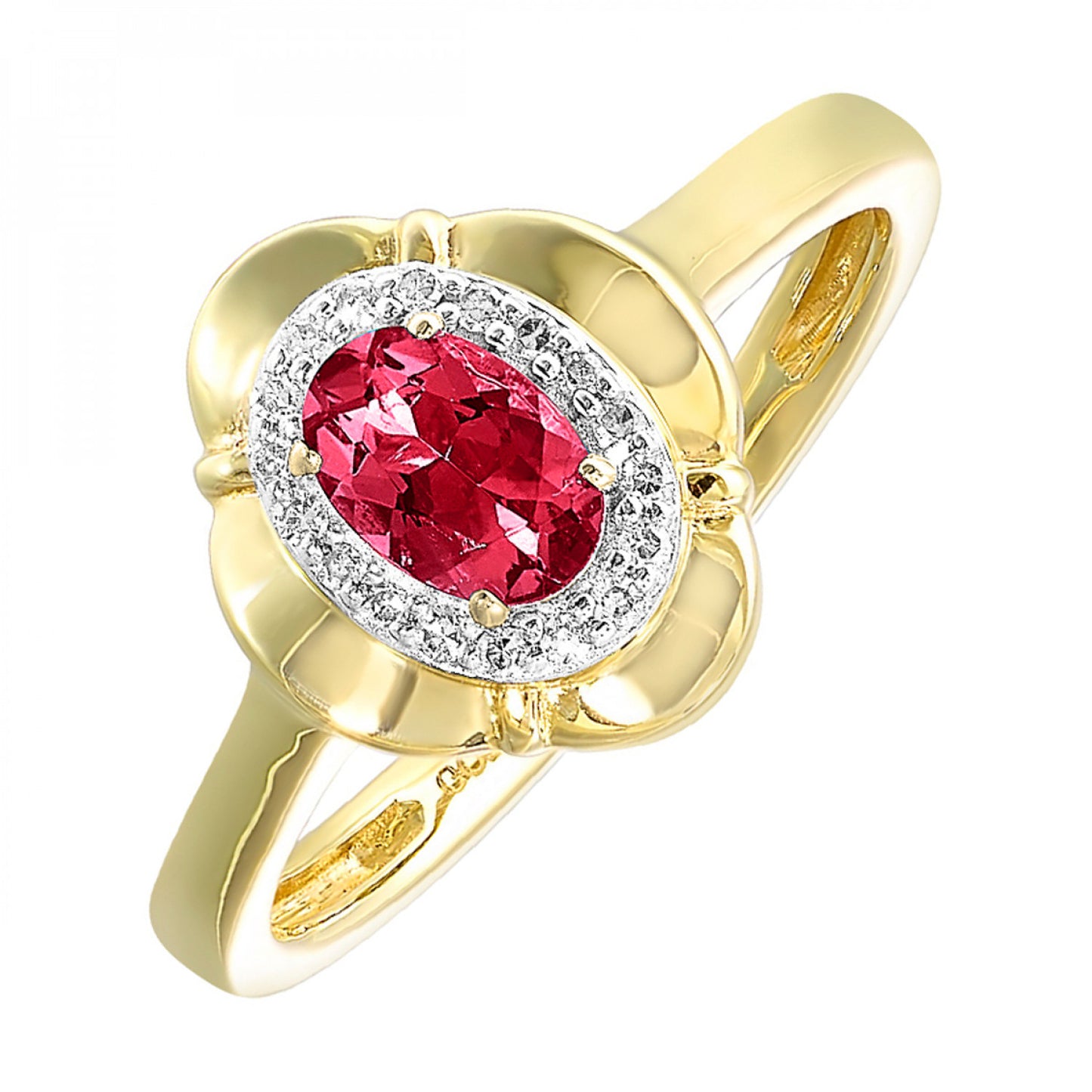 10K Birthstone and Diamond Ring