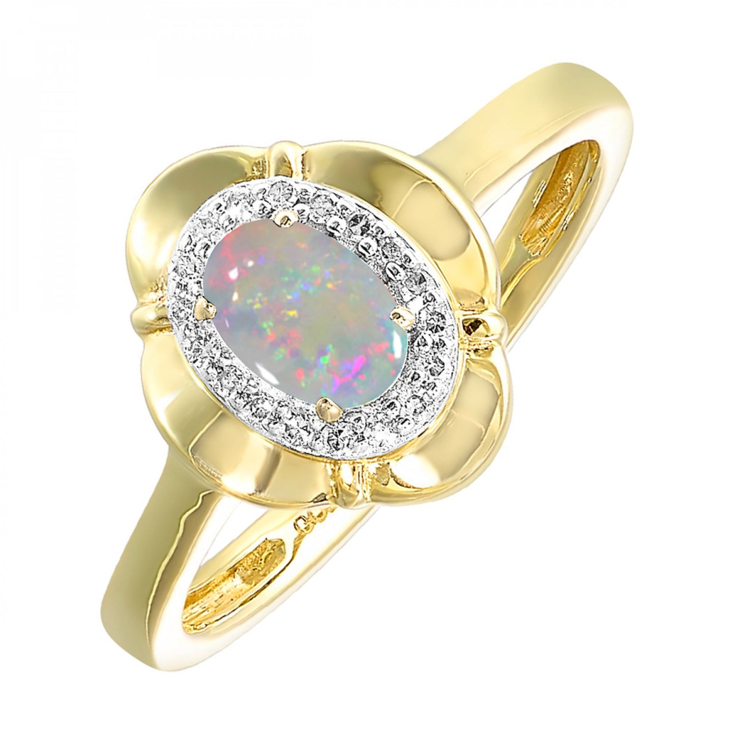 10K Birthstone and Diamond Ring