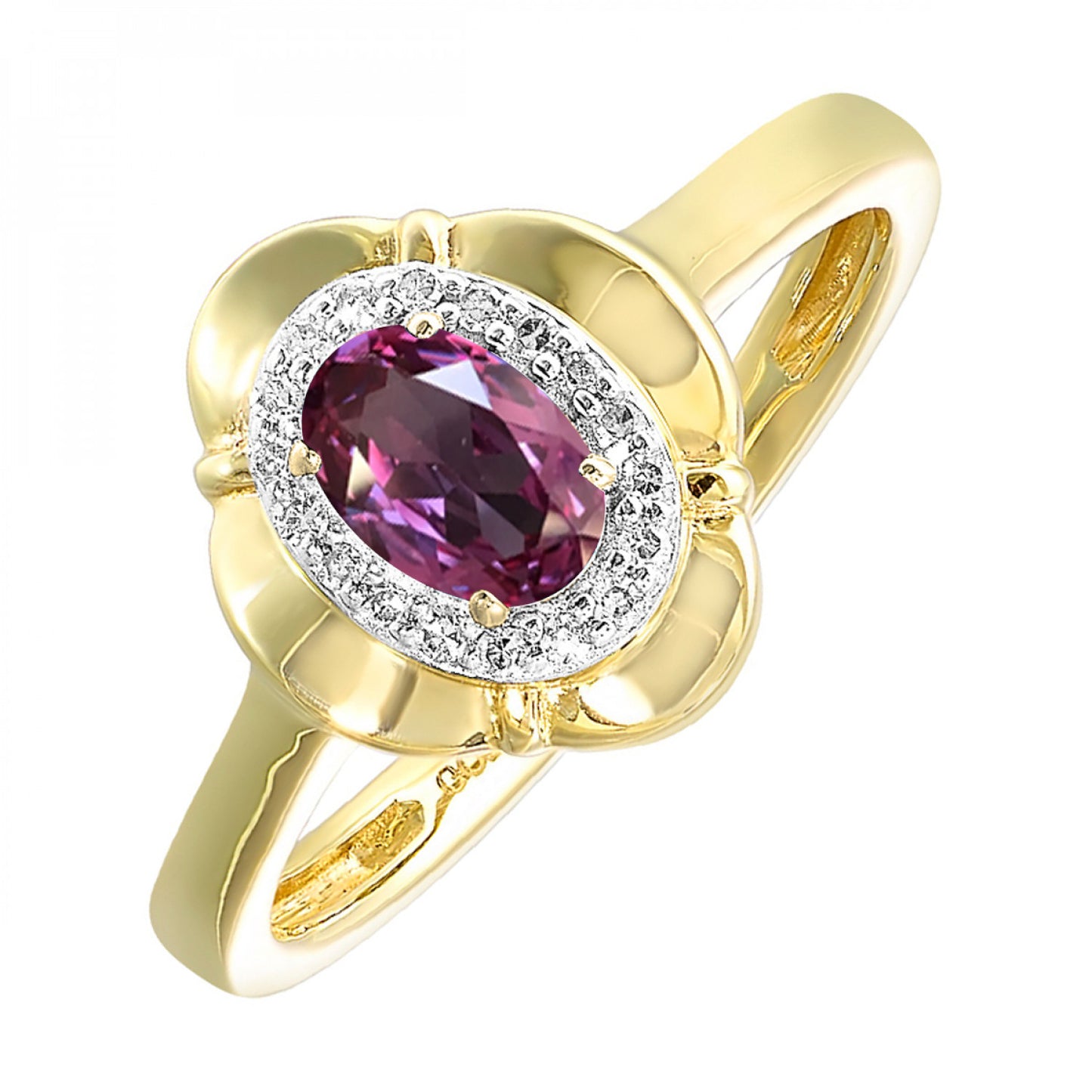 10K Birthstone and Diamond Ring