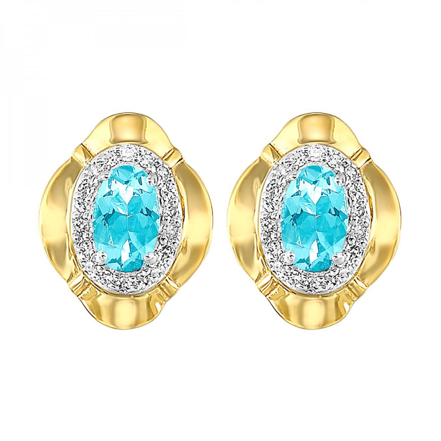 10K Birthstone and Diamond Earrings