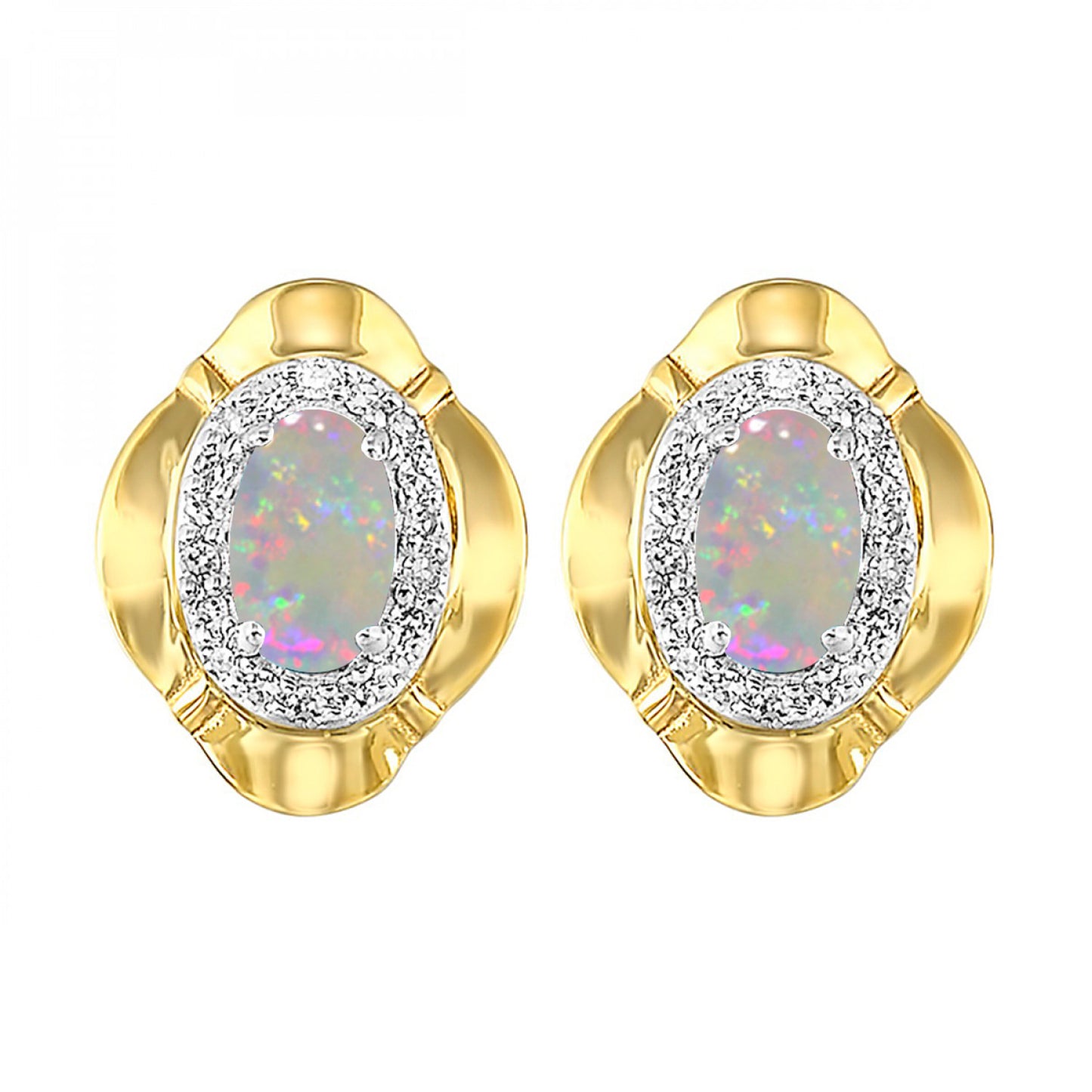 10K Birthstone and Diamond Earrings