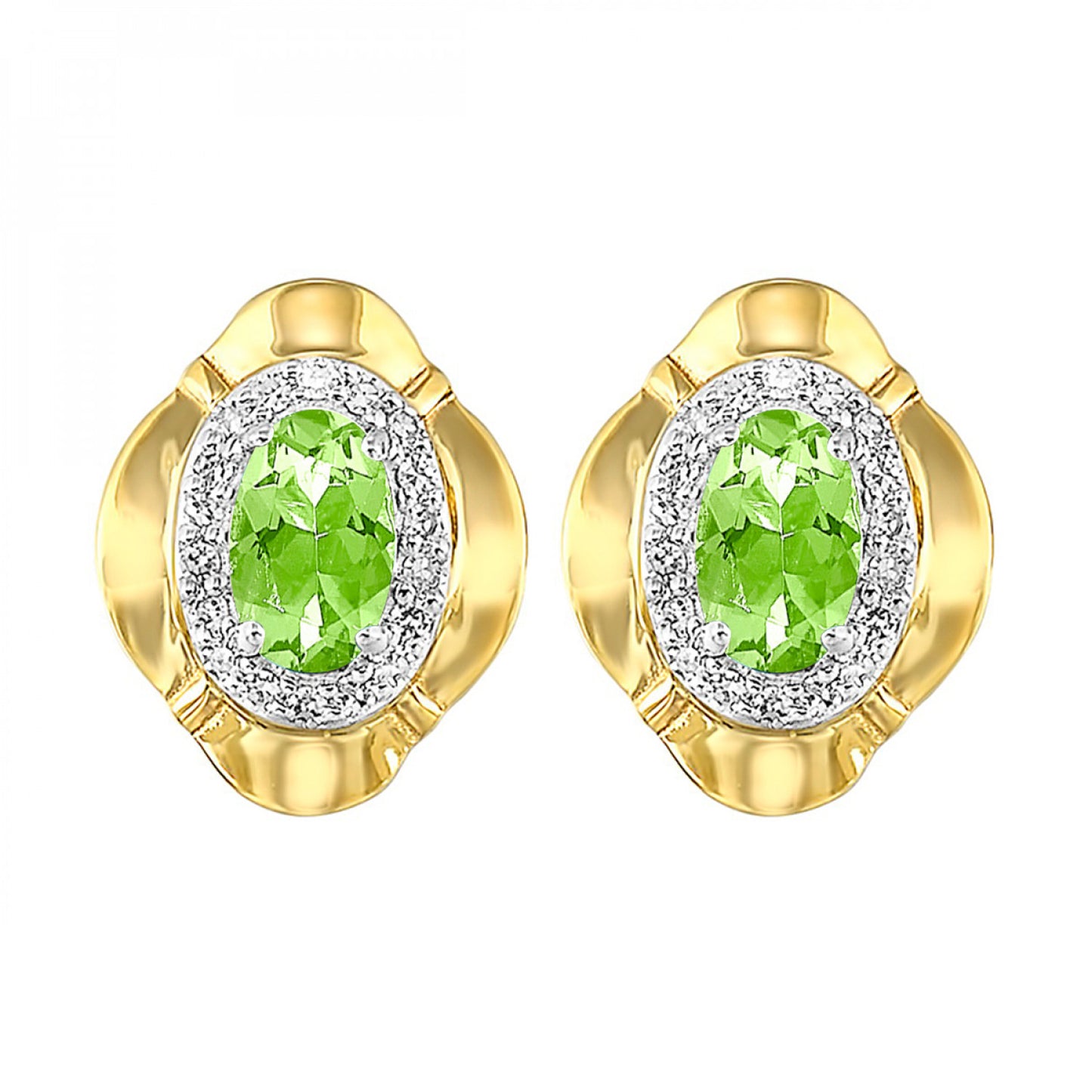 10K Birthstone and Diamond Earrings