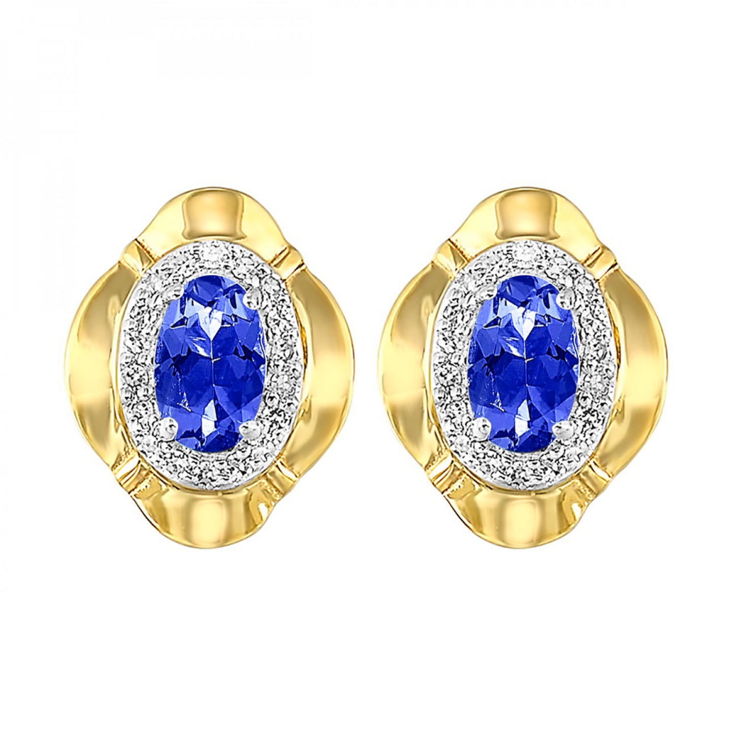 10K Birthstone and Diamond Earrings