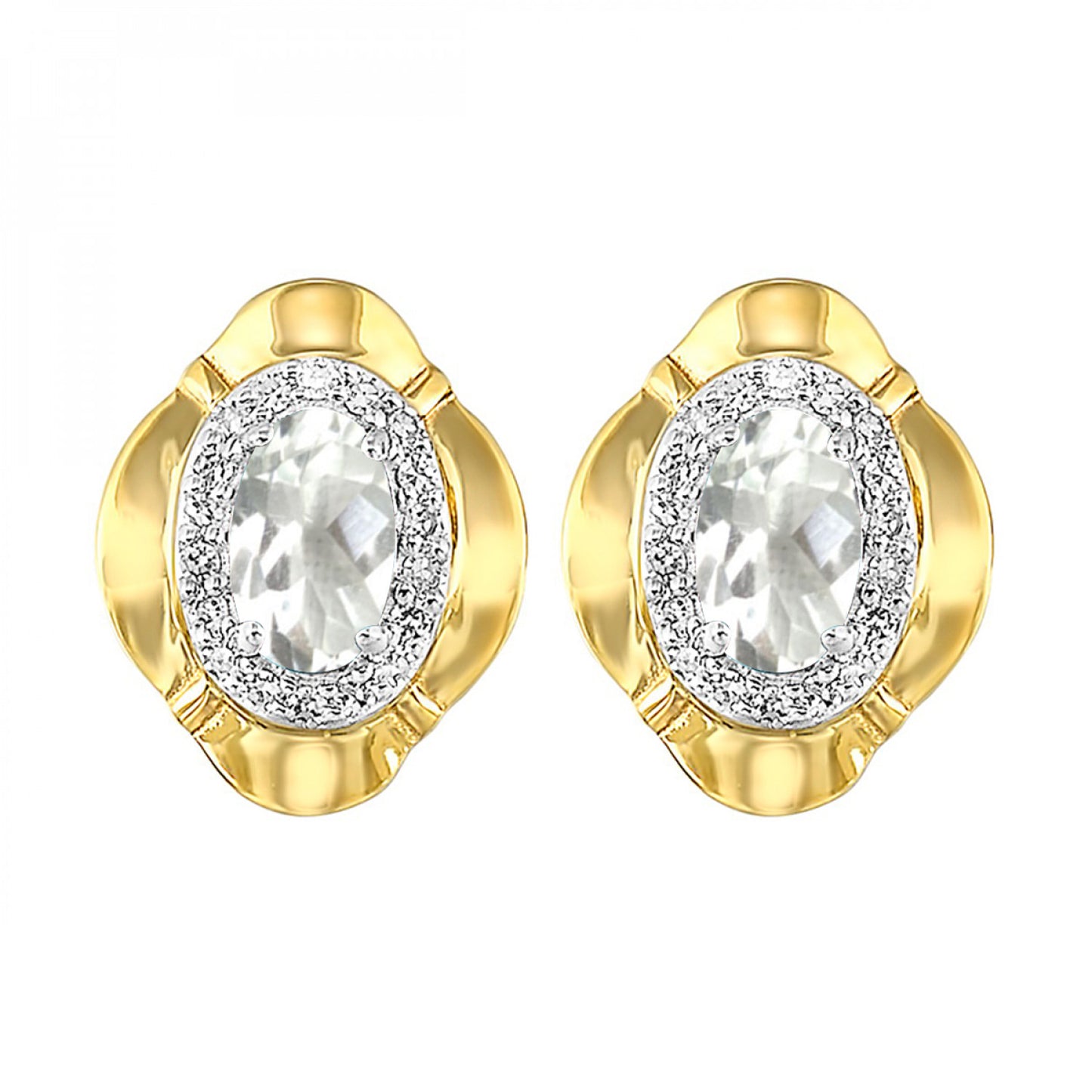 10K Birthstone and Diamond Earrings