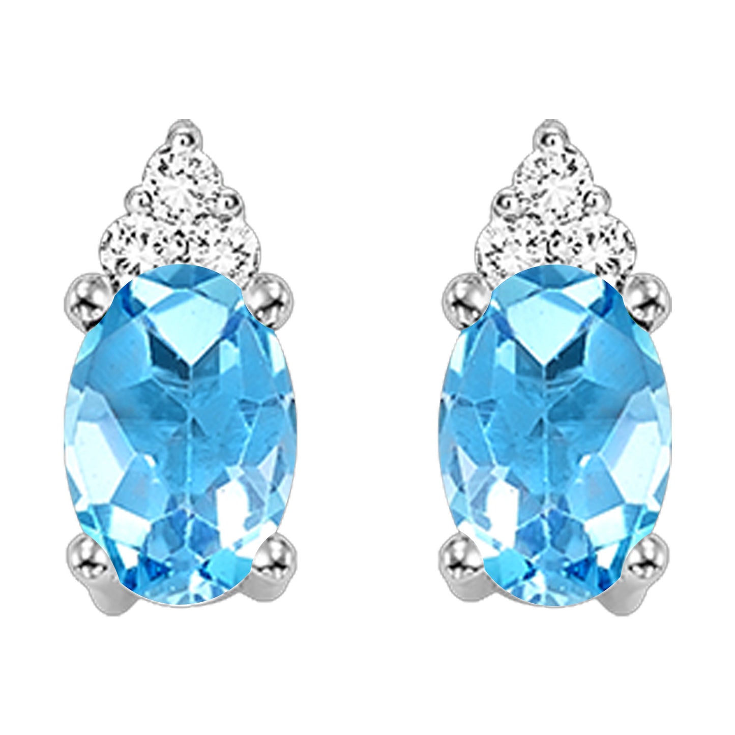 10K Birthstone and Diamond Earrings