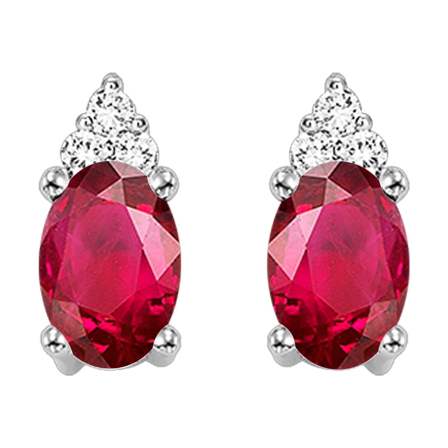 10K Birthstone and Diamond Earrings