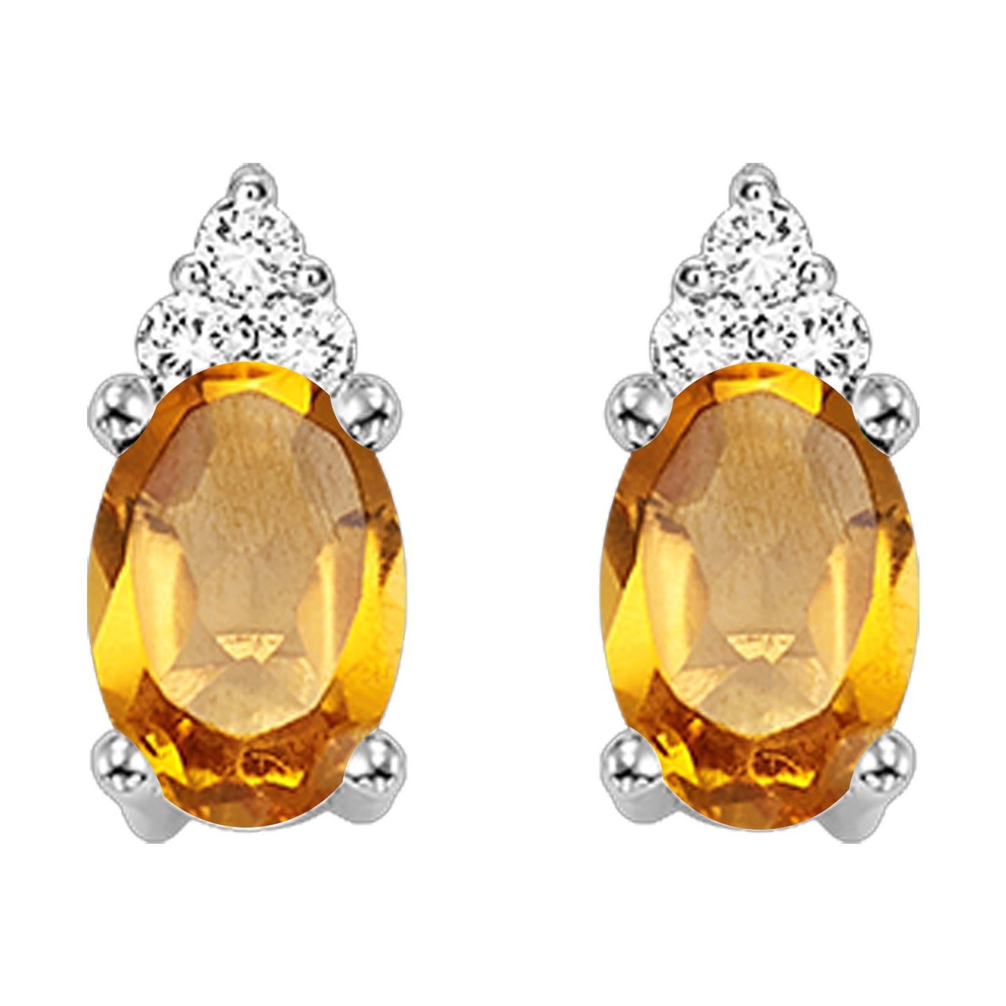 10K Birthstone and Diamond Earrings