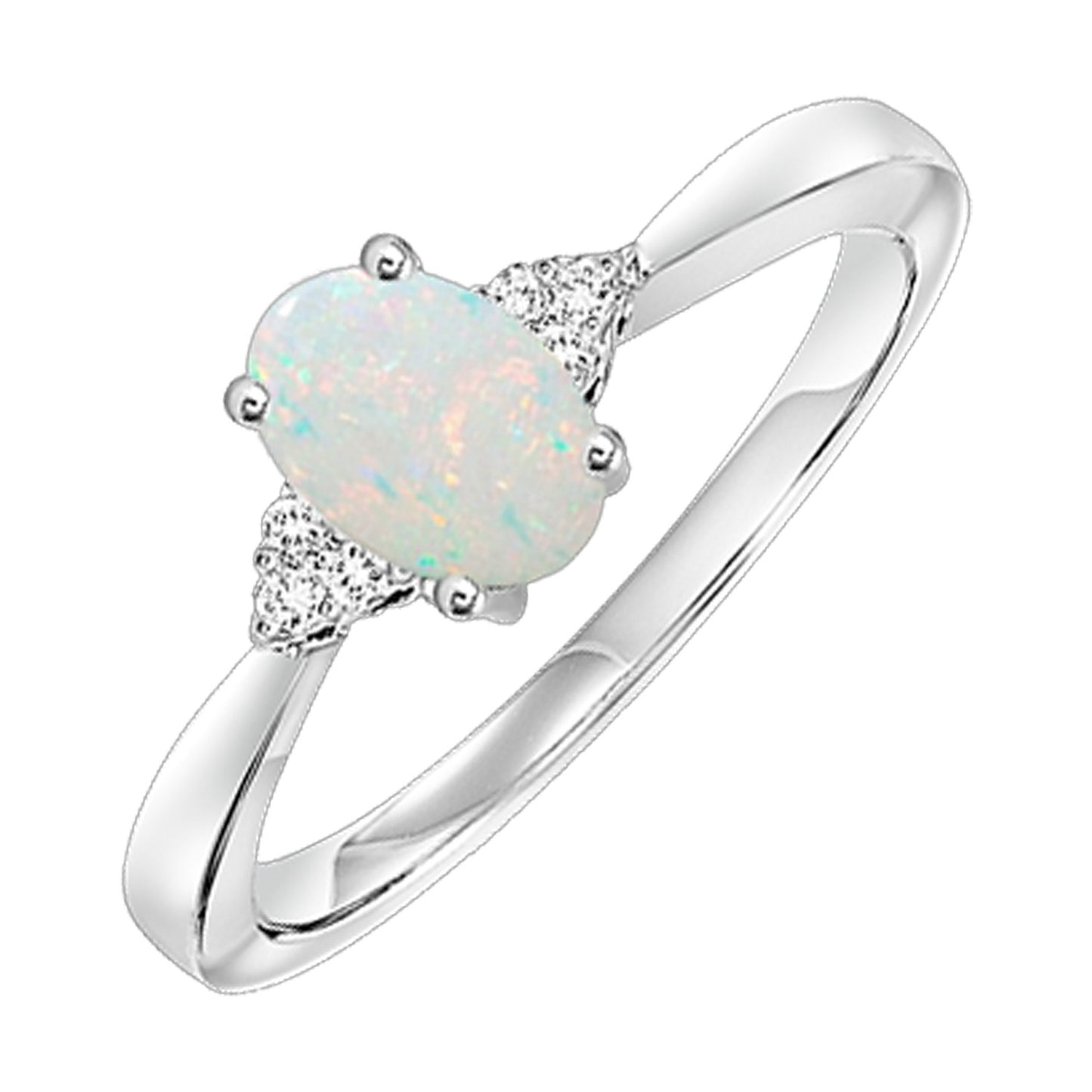 10K Birthstone and Diamond Ring