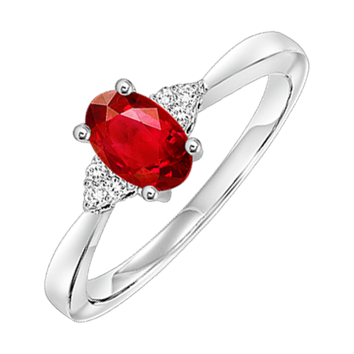 10K Birthstone and Diamond Ring