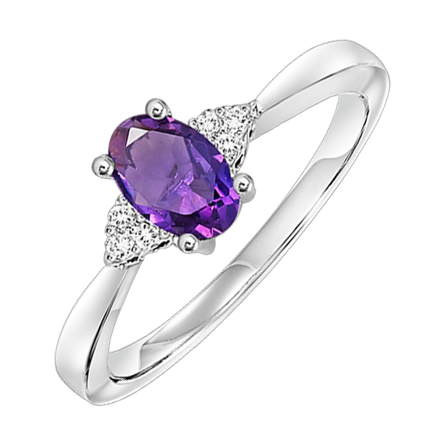 10K Birthstone and Diamond Ring