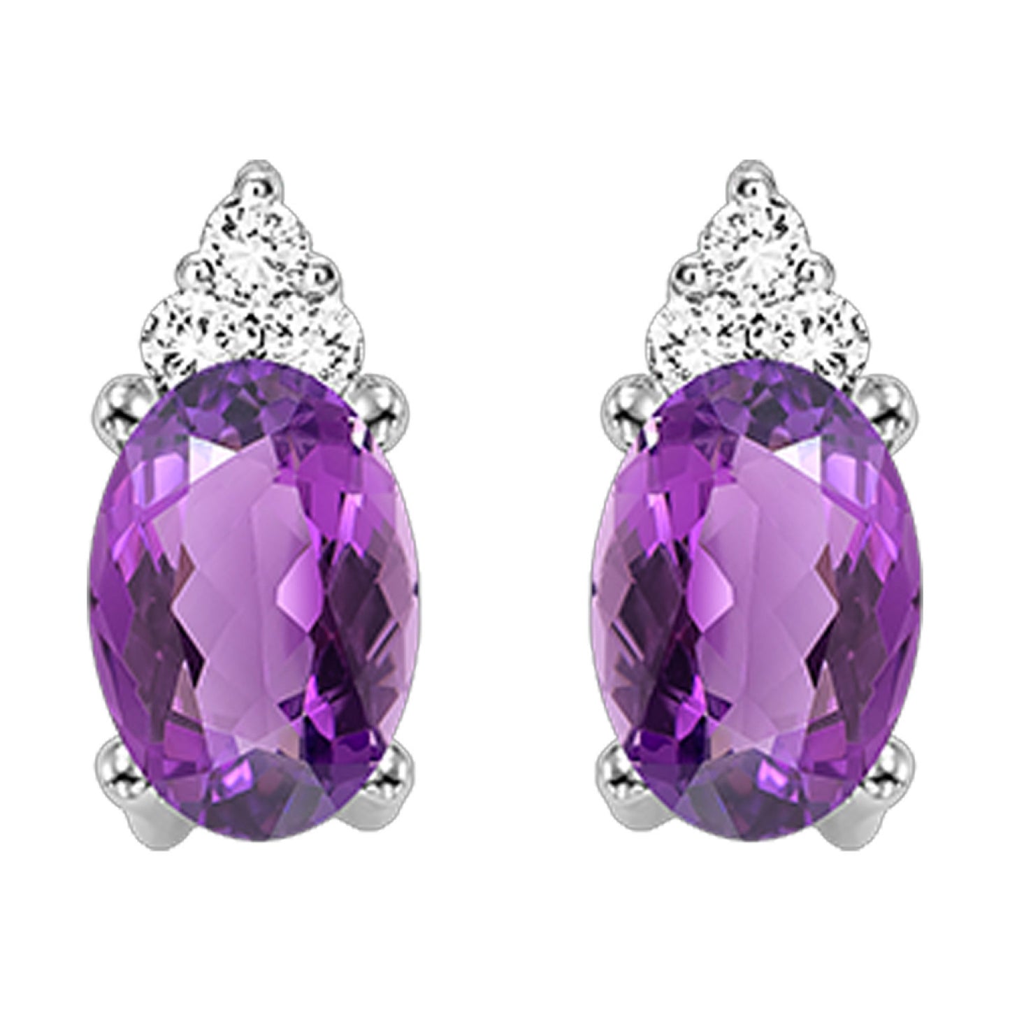 10K Birthstone and Diamond Earrings